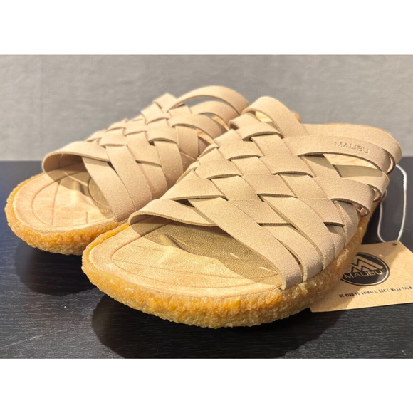 MALIBU SANDALS Zuma Vegan Suede Rubber Beige Men's 13 - Picture 2 of 10